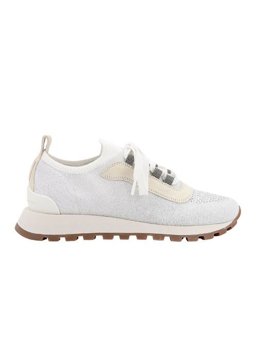 Sparkling cotton knit runners with shiny eyelets BRUNELLO CUCINELLI | MZ35G2490C159